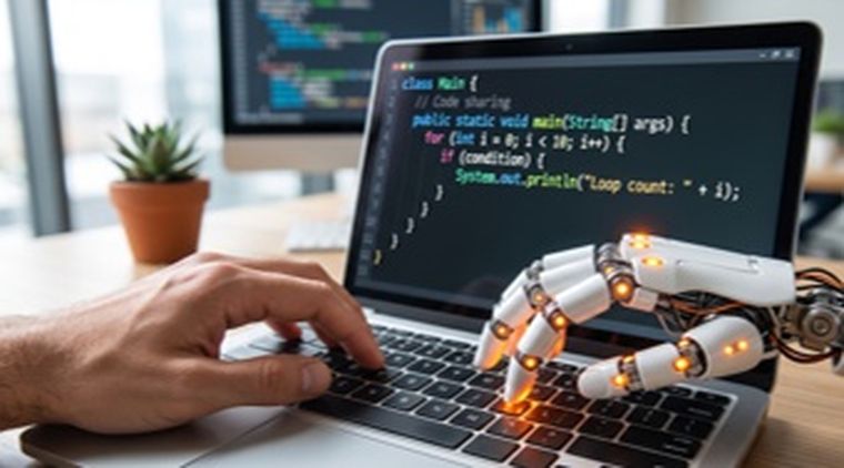 AIと協働してソフトウェアを開発するイメージ